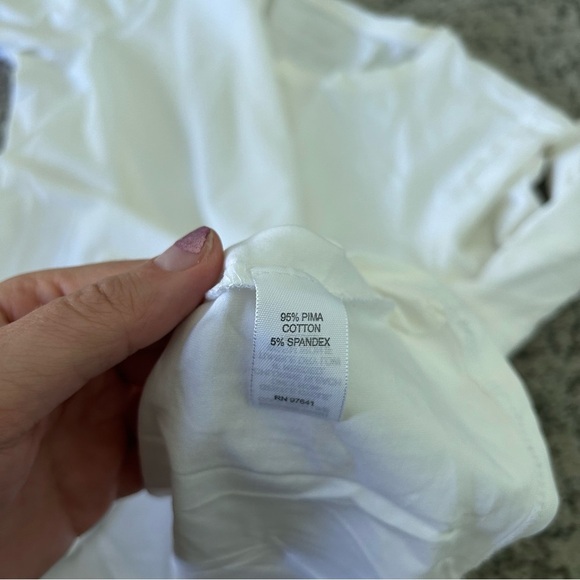 PureJill J.Jill White Stretch Cotton Crew Neck Tee Size Small Petite - Picture 7 of 8